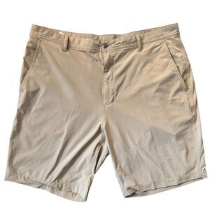 Footjoy Mens Beige Polyester Stretchy Bermuda Golf Shorts Pockets Size 40